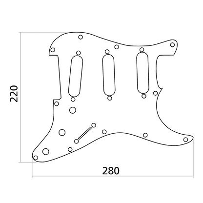 Pickguard Black | 3 Ply | Type Stratocaster | By Yellow Parts | ADI EZ1100B