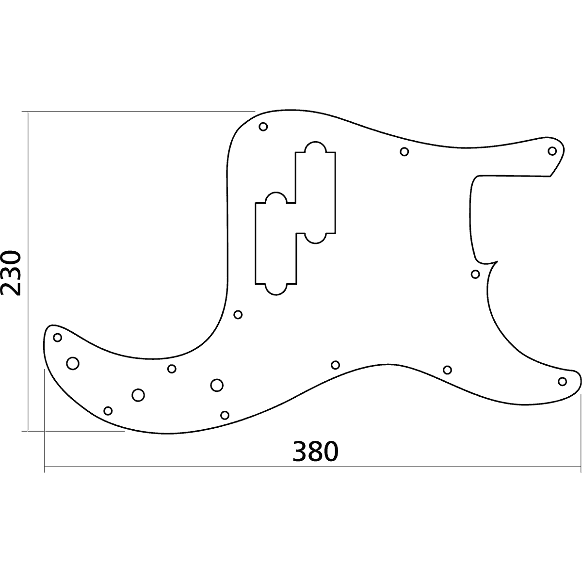 Pickguard | Precision Bass | Black | By Yellow Parts | ADI EZ1106B