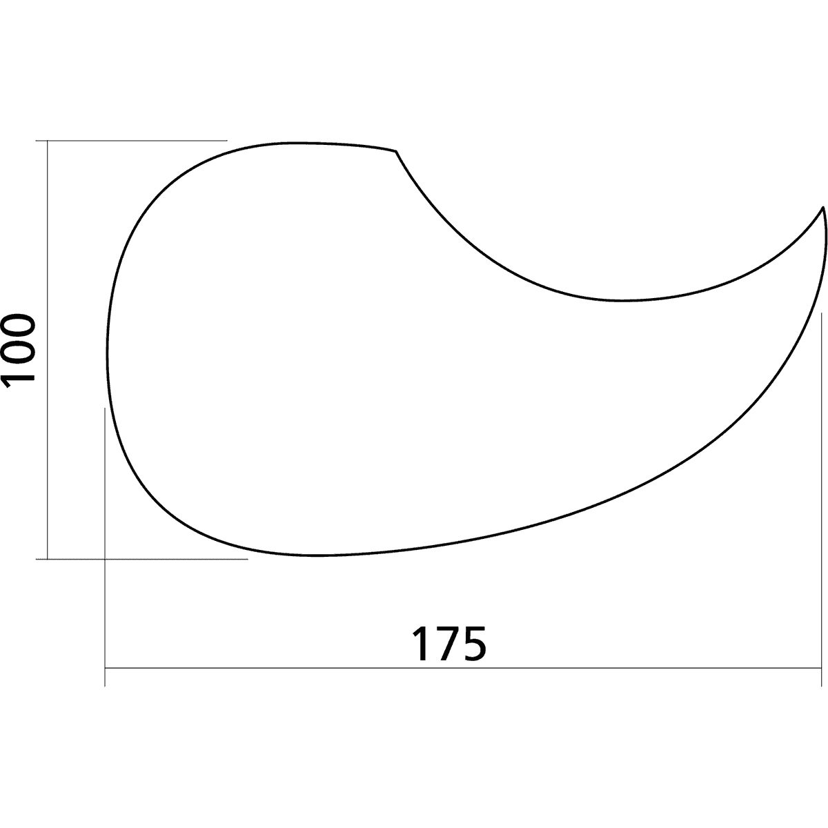 Pickguard | Acoustic Drop Shape | Black | By Yellow Parts | ADI EZ1111B