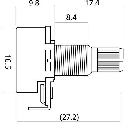 Tone Potentiometer | 250k | By Yellow Parts | ADI EZ1197B