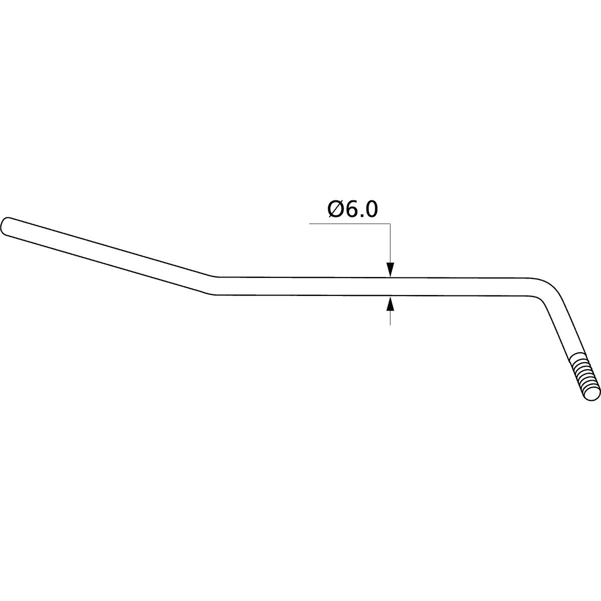 Tremolo Arm | Chrome | By Yellow Parts | ADI EZ1361C