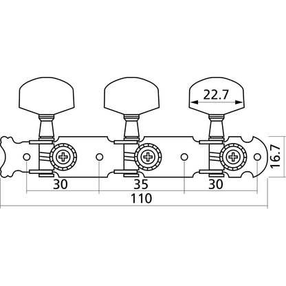 Acoustic Guitar Machine Heads by Yellow Parts | Nickel Plated Brass
