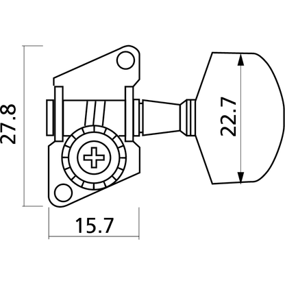 Machine Heads for Acoustic Guitar | Chrome | 3+3 | by Yellow Parts