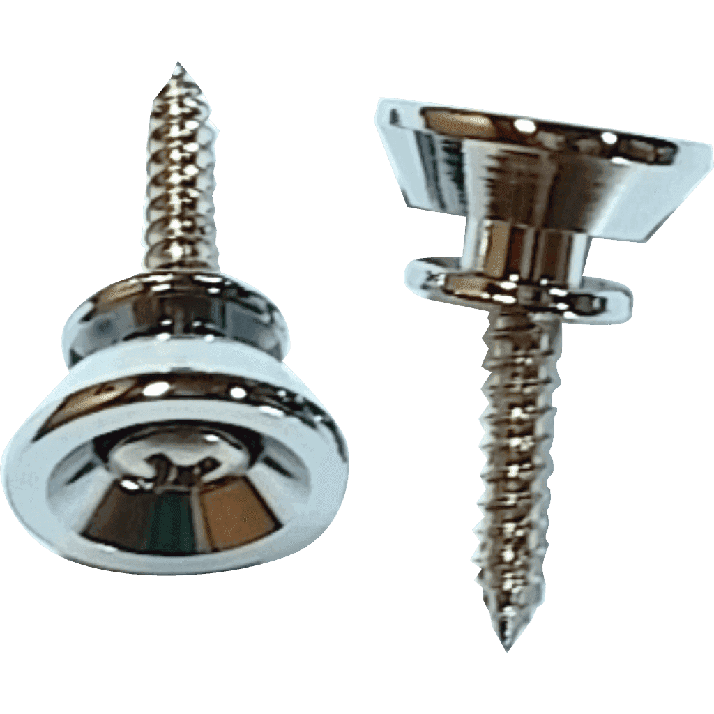 Strap Buttons | Chrome | Les Paul Type | By Yellow Parts | ADI EZ2396C