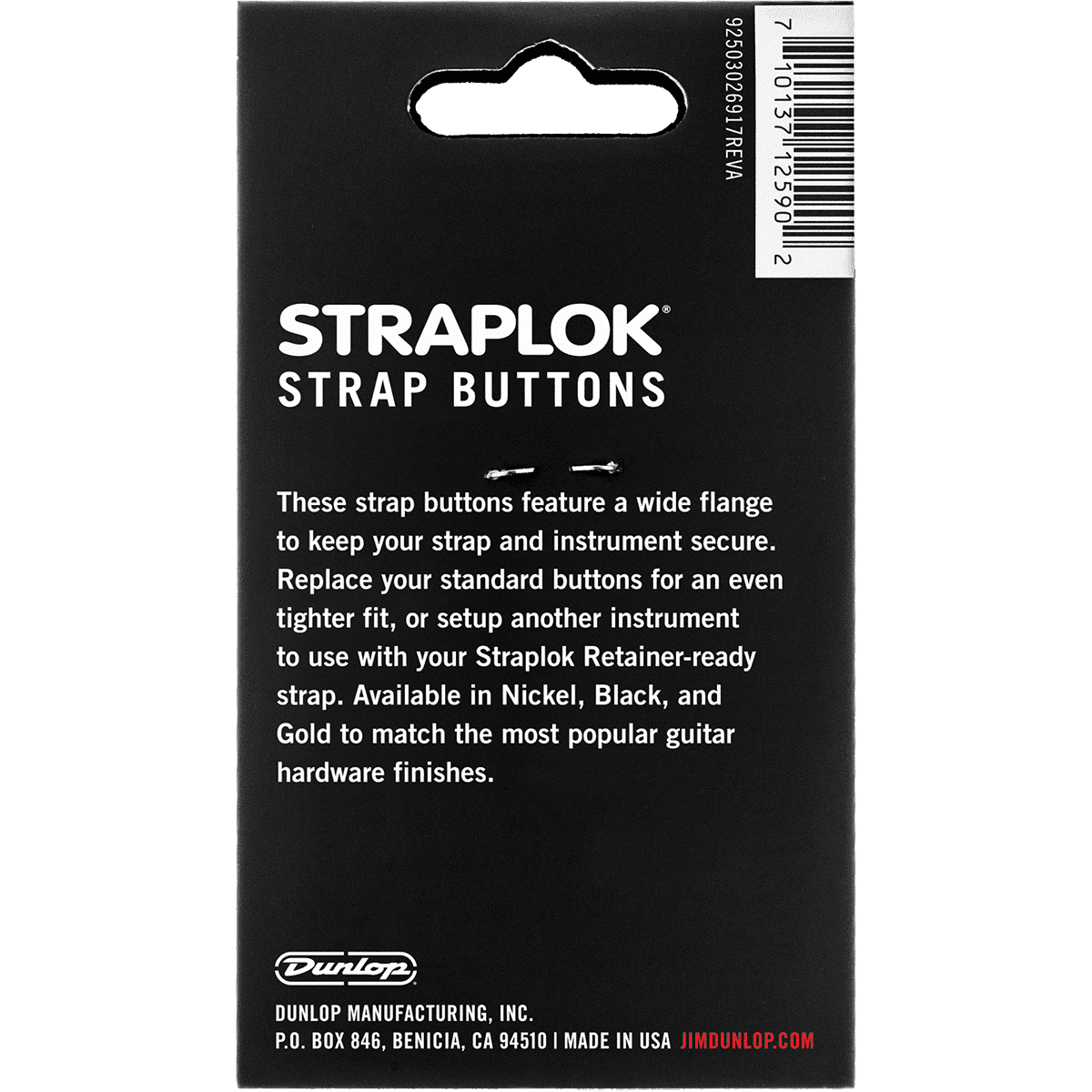 Straplok Dual Design by Dunlop |  Nickel | Set of 2
