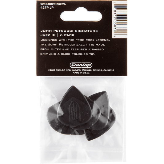 John Petrucci Signature Jazz III Guitar Picks by Dunlop | Bag of 6