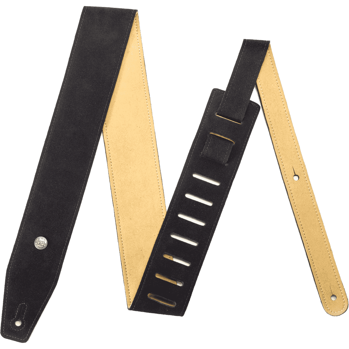 Dunlop BMF-S01 Suede Ebony Leather Strap for Guitar and Bass | Black