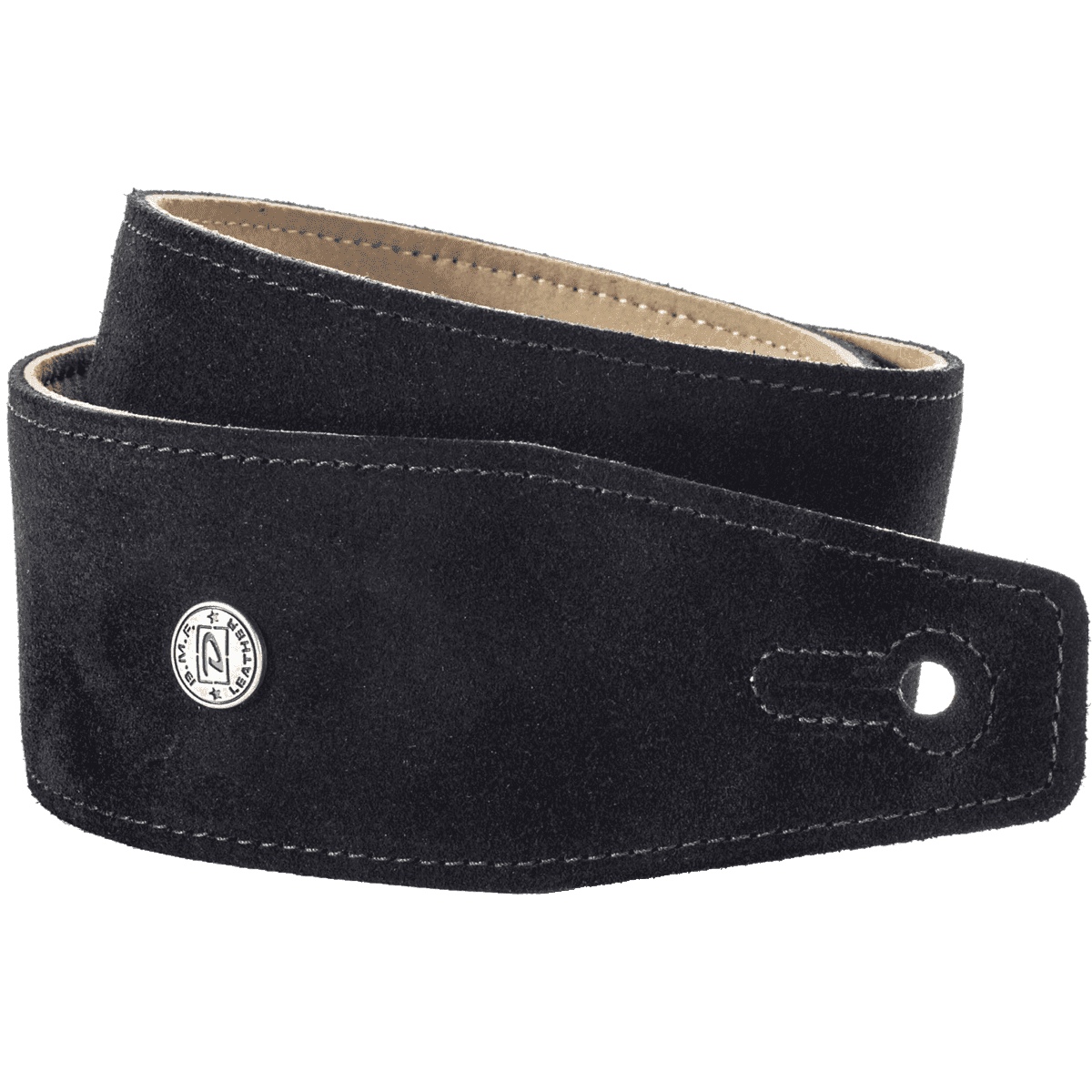 Dunlop BMF-S01 Suede Ebony Leather Strap for Guitar and Bass | Black