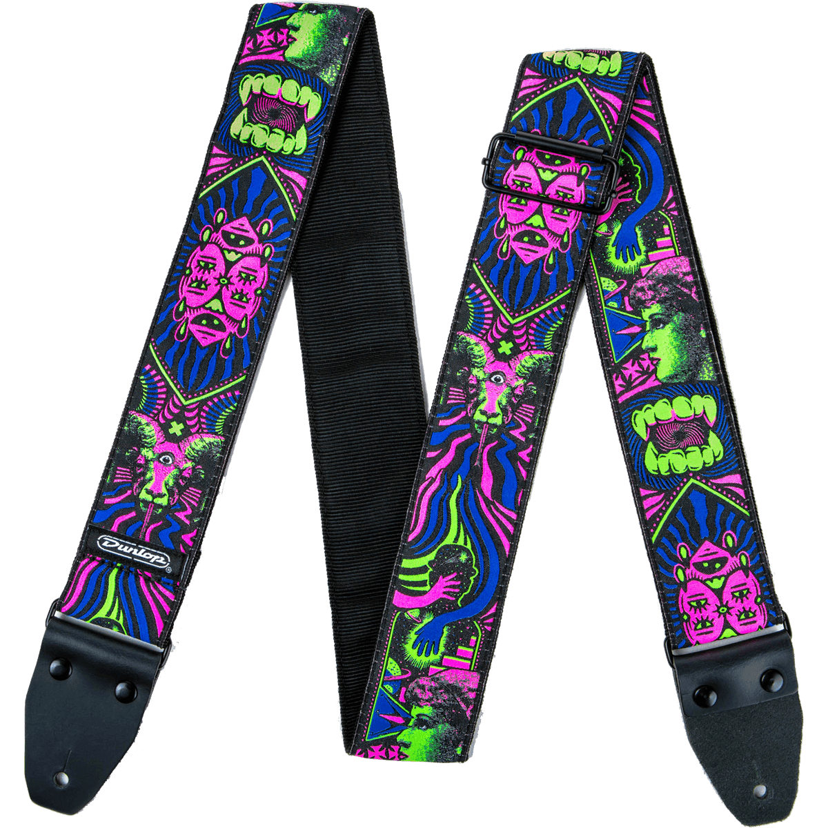 ILOVEDUST Jacquard Guitar Strap ILD05 Green Fangs by Dunlop
