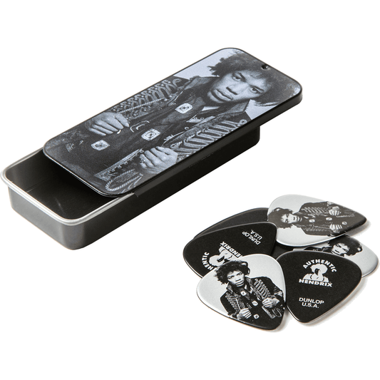 Jimi Hendrix Mankowitz  Pick Tin by Dunlop | 6 Plectrums in Collectors Tin | ADU JHCT14H