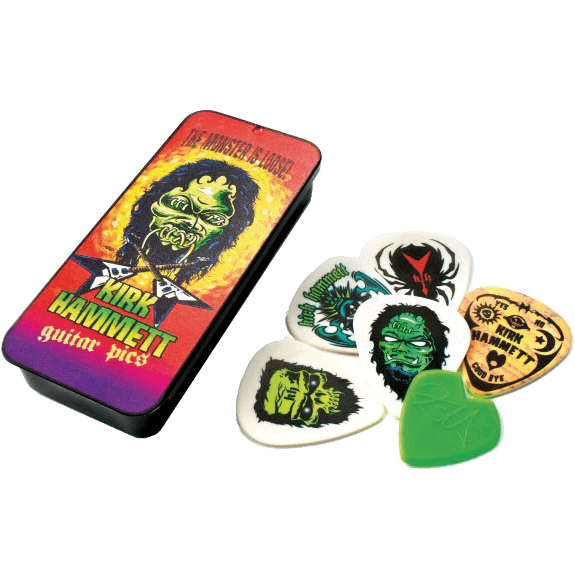 Kirk Hammet Monster Loose Guitar Pick Tin by Dunlop | 6 x 0.88mm  Plectrums in Collectors Tin | ADU KH01T088