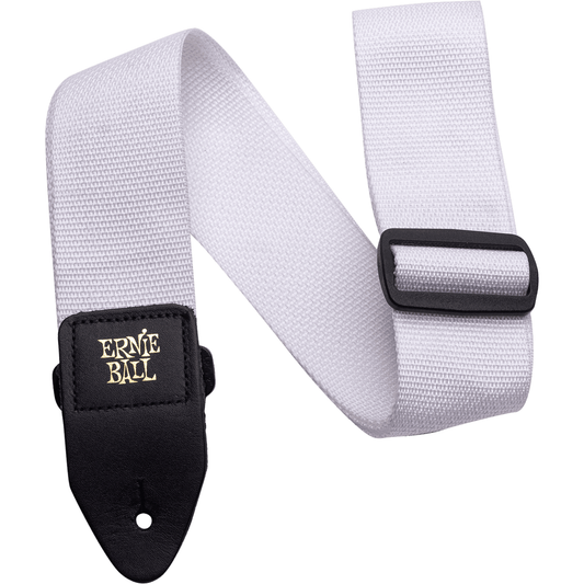 White Polypro Guitar/Bass Strap by Ernie Ball | PO4036 | Adjustable Length
