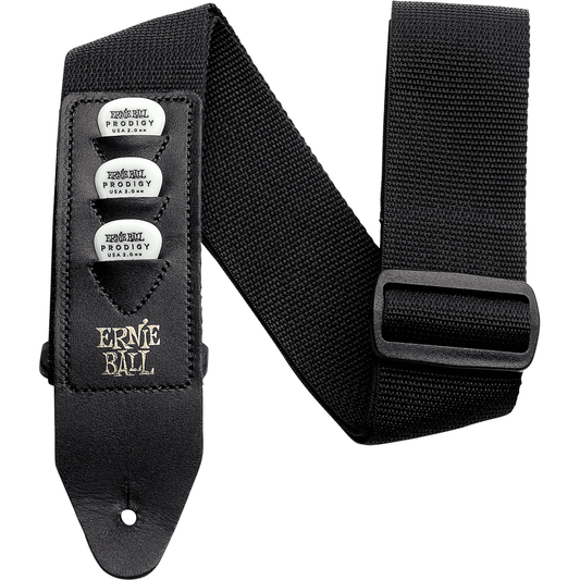 Black Polypro Pickholder Strap for Guitar/Bass by Ernie Ball | AEB 4039