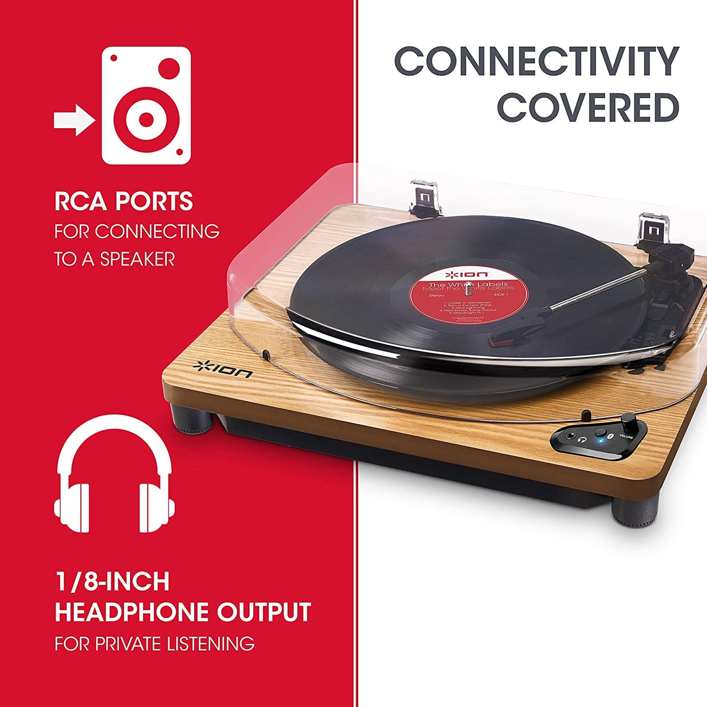 ION Audio Air LP (Wood) - Vinyl Record Player with Bluetooth Transmitter