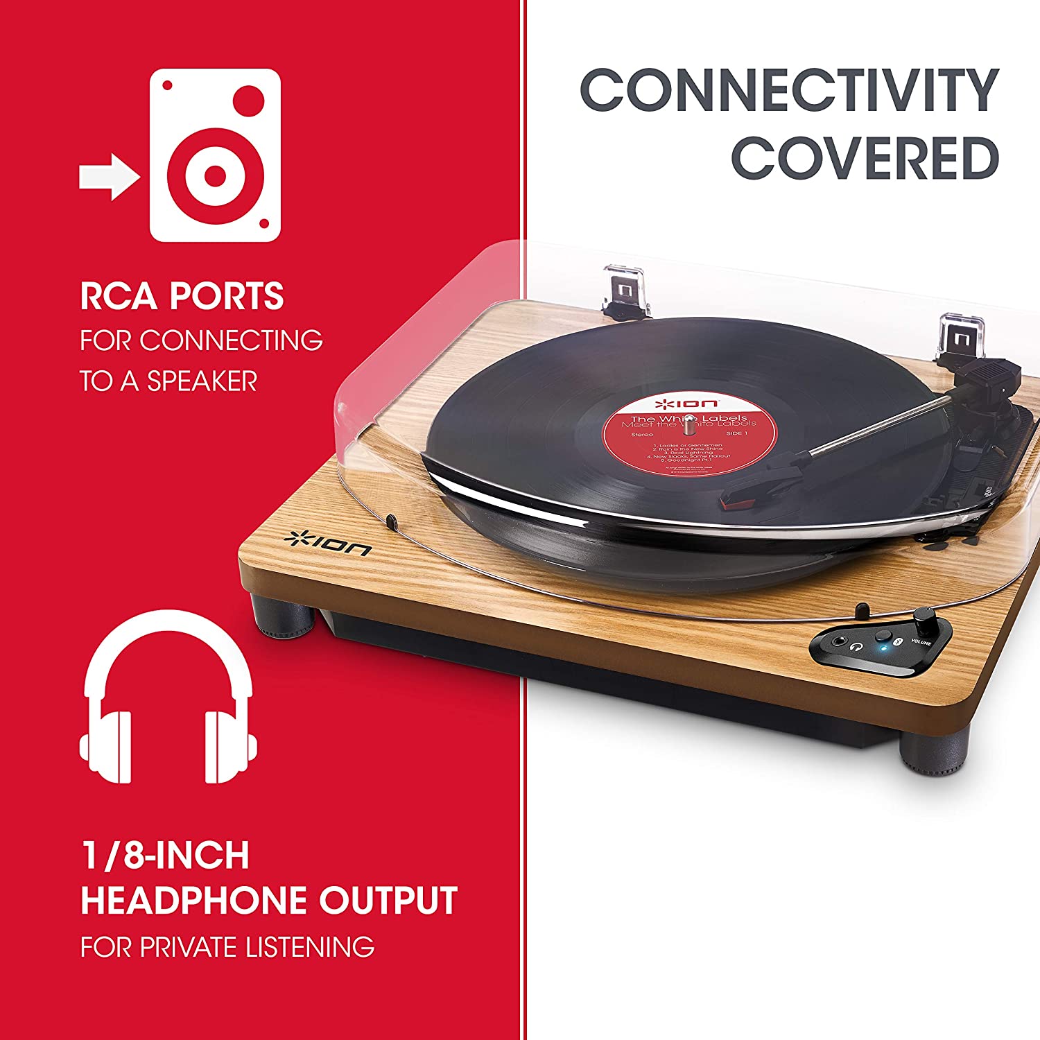 ION Audio Air LP (Wood) - Vinyl Record Player with Bluetooth Transmitter