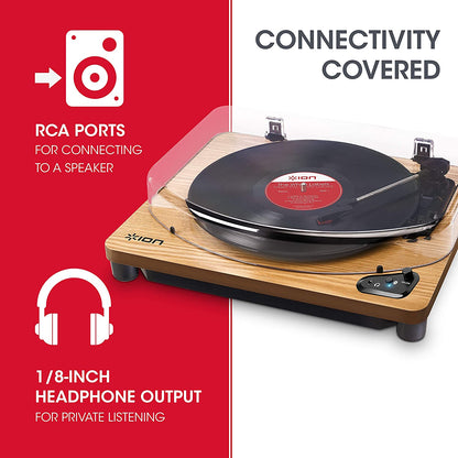 ION Audio Air LP (Wood) - Vinyl Record Player with Bluetooth Transmitter