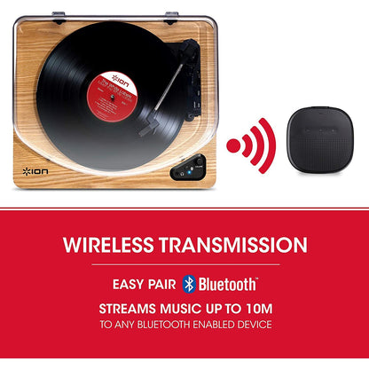 ION Audio Air LP (Wood) - Vinyl Record Player with Bluetooth Transmitter