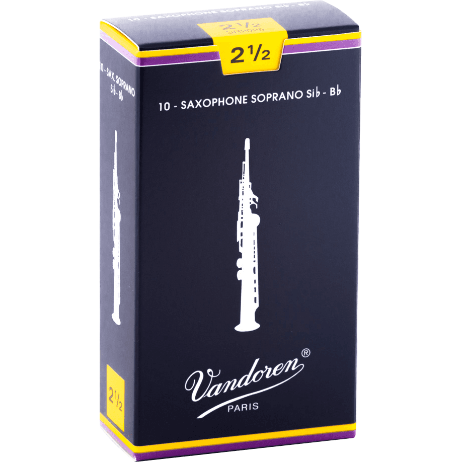 Vandoren Traditional SR2025 Soprano Saxophone Reed | Strength 2.5 | Single Reed