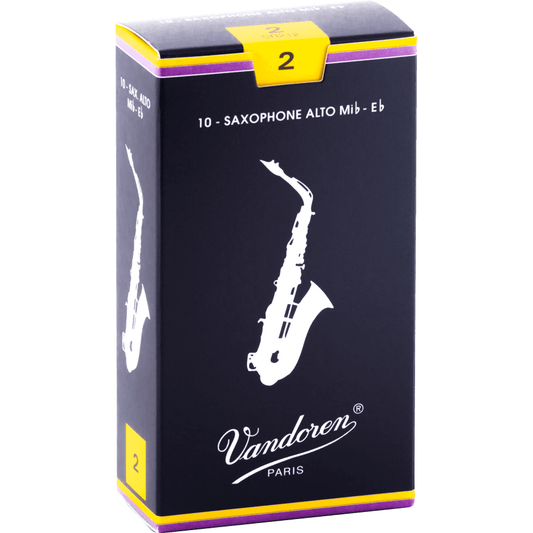 Vandoren 2 Classic Blue Alt Saxophone Reed Eb | Strength 2 | Single Reed