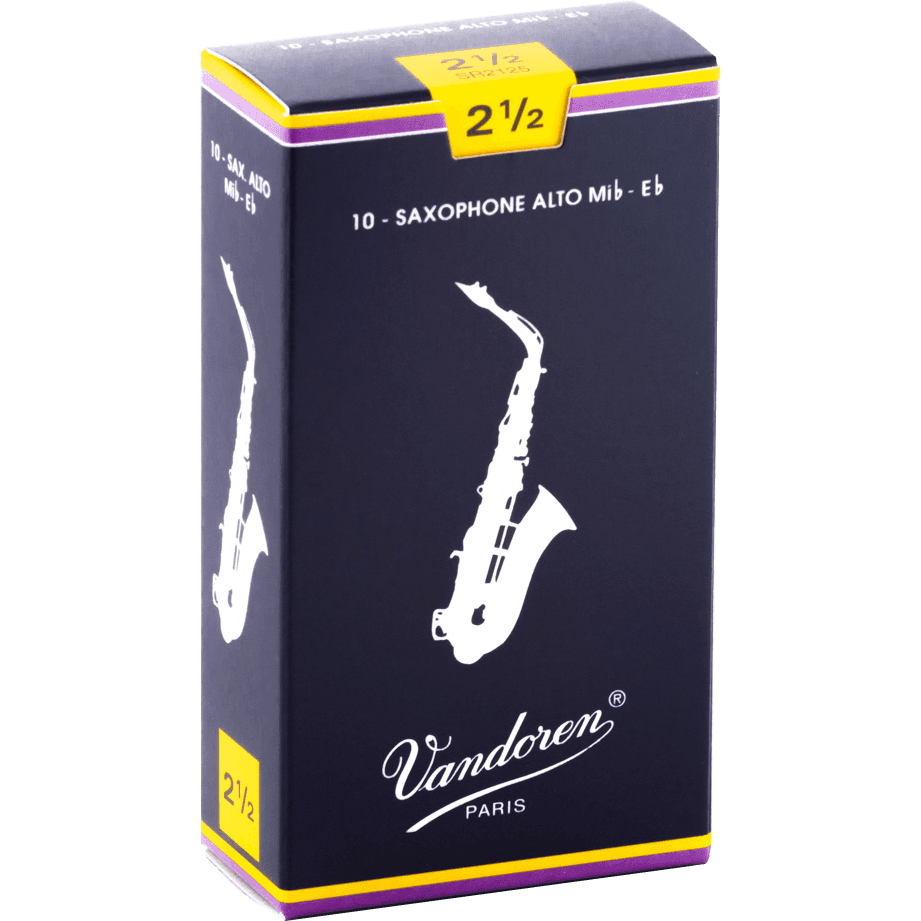Vandoren Traditional SR2125 Alto Saxophone Reed | Strength 2.5 | Single Reed