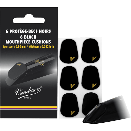 6 Black Mouthpiece Cushions by Vandoren | Suitable for Clarinet and Saxophone