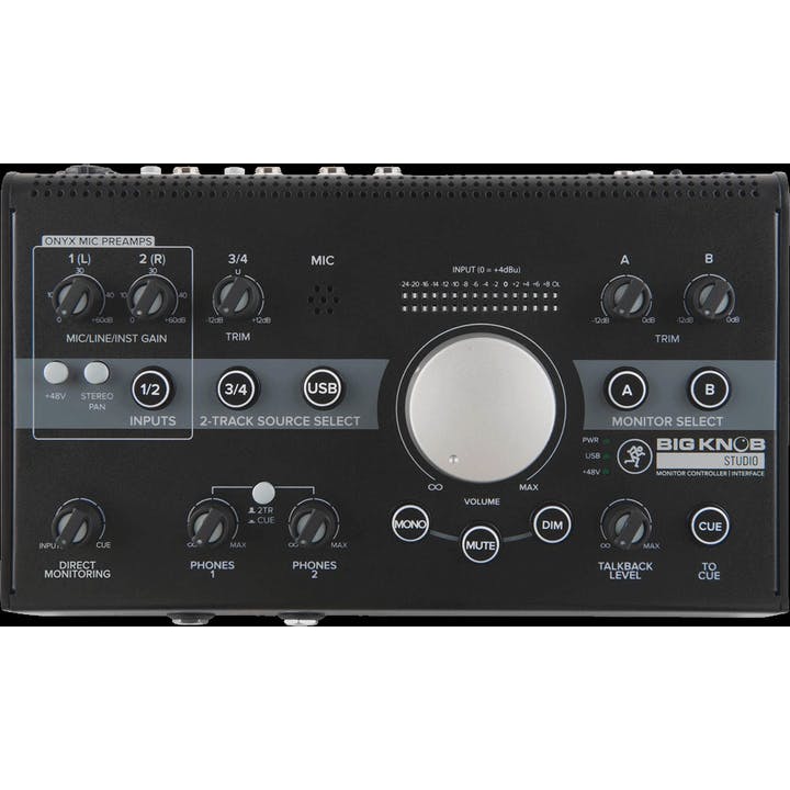Mackie Big Knob Studio 3x2 Studio Monitor Controller and Interface | Monitor Controller and USB Audio Interface | 2 Mic Preamps | 3 Selectable Stereo Inputs | 2 Selectable Stereo Outputs