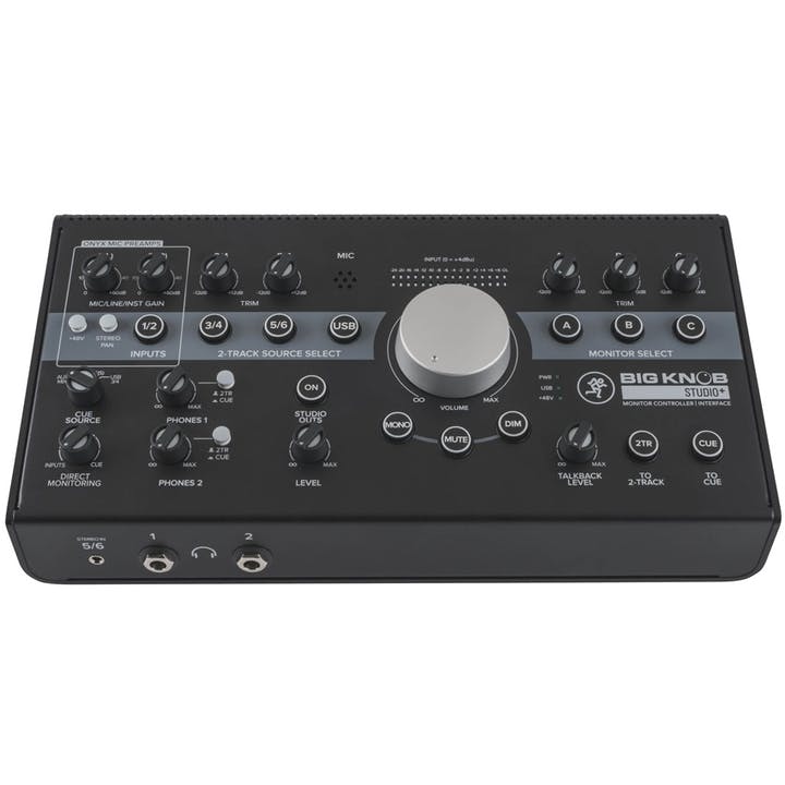 Mackie Big Knob Studio+ 4x3 Studio Monitor Controller and USB Audio Interface | 2 Mic Preamps | 4 Selectable Stereo Inputs | 3 Selectable Stereo Outputs and Talkback