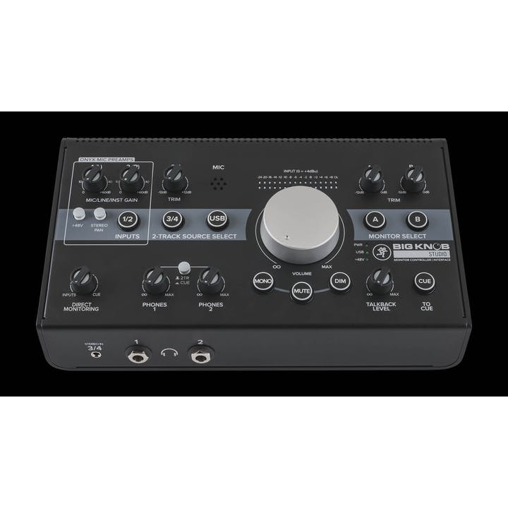 Mackie Big Knob Studio 3x2 Studio Monitor Controller and Interface | Monitor Controller and USB Audio Interface | 2 Mic Preamps | 3 Selectable Stereo Inputs | 2 Selectable Stereo Outputs