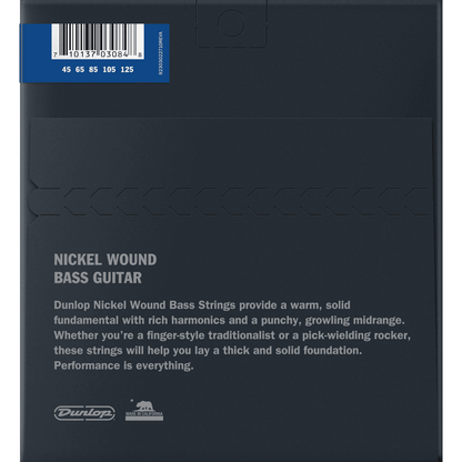 Dunlop 45-125 Electric Bass Guitar Strings | Nickel Wound | for 5-String Bass