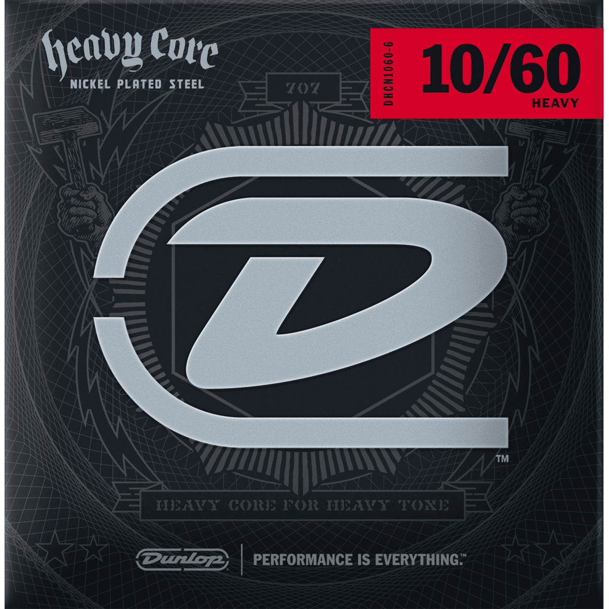 6 String Heavy Core Electric Guitar String Set 10-60 | by Dunlop | CDU DHCN1060-6