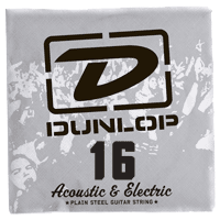 Single Plain Steel String 016 by Dunlop | For Acoustic and Electric Guitar