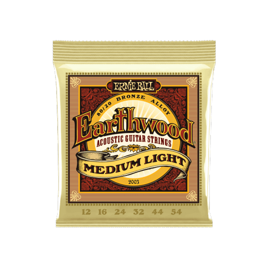 Ernie Ball Medium Light Earthwood 2003 Acoustic Guitar Strings | 12 - 54 | 80/20 Bronze