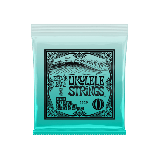 Ernie Ball 2326 Concert/Soprano Ukulele Strings Set | Black Nylon Ball End