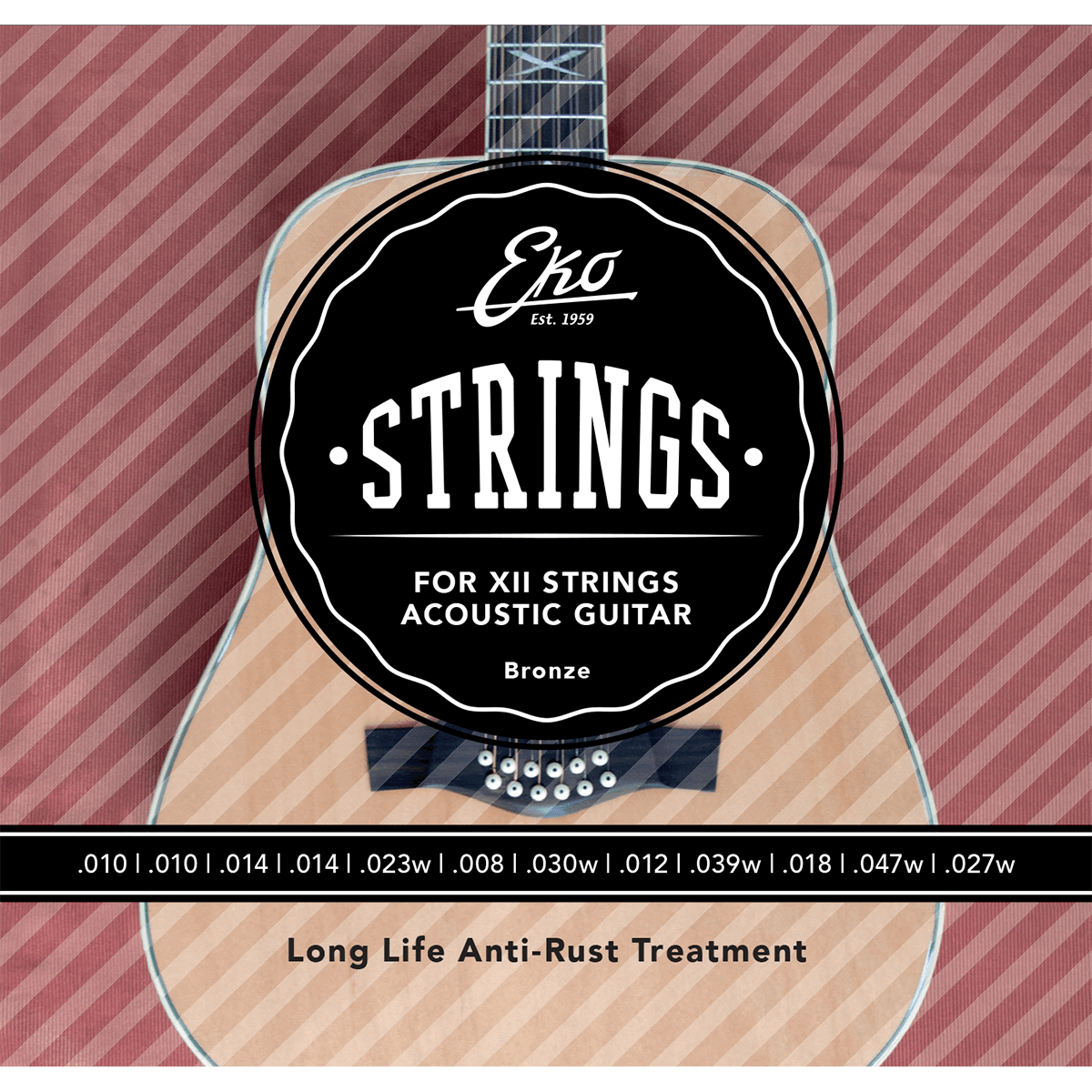EKO Bronze 12 String Acoustic Guitar String Set | .010 - .047