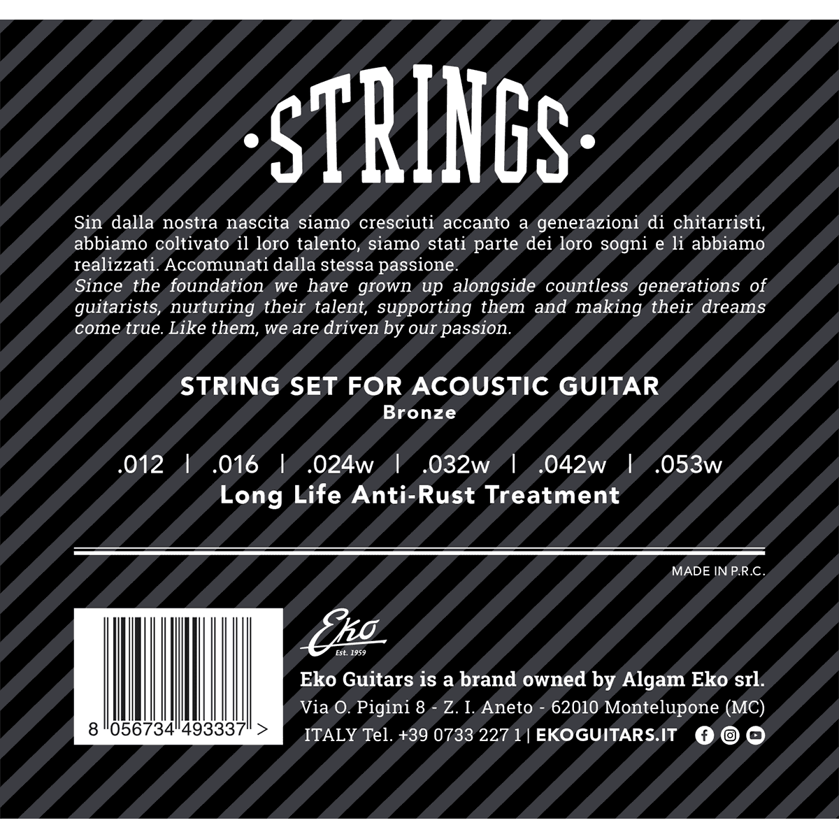 Eko | Acoustic Strings Set | Bronze | 12-53 Medium | CEK ACB1253M