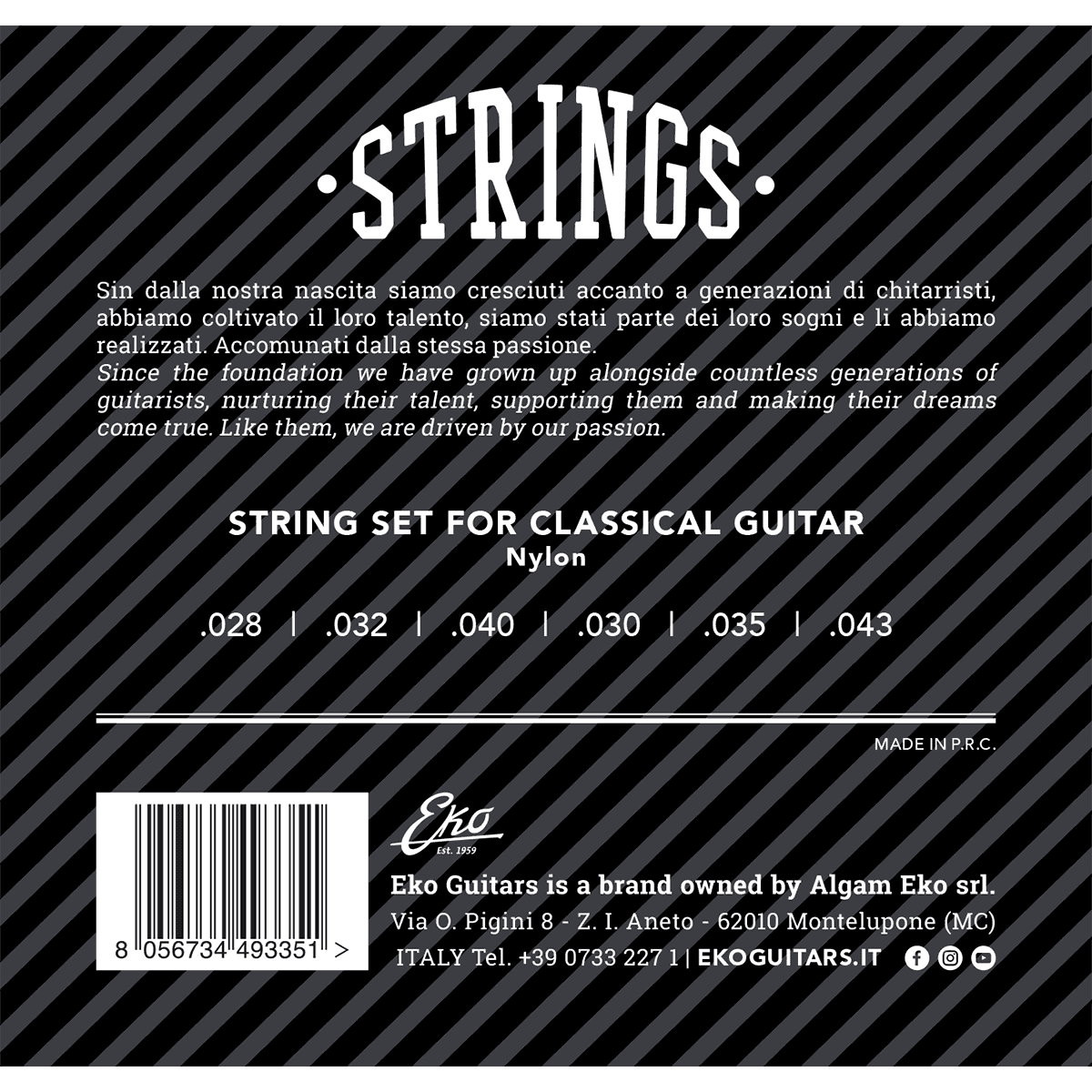 EKO Classical Guitar String Set | Medium Tension