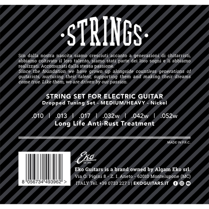 EKO Electric Guitar String Set | .010 - .052 | Medium/Heavy