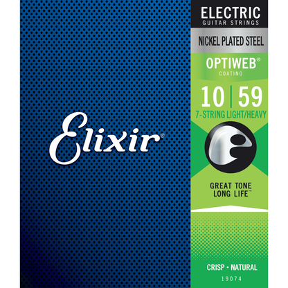 Optiweb 10 - 59 Electric Guitar Strings | For 7-String Guitars | By Elixir