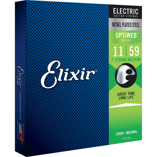 Optiweb 11 - 59 Electric Guitar Strings | For 7-String Guitars | By Elixir