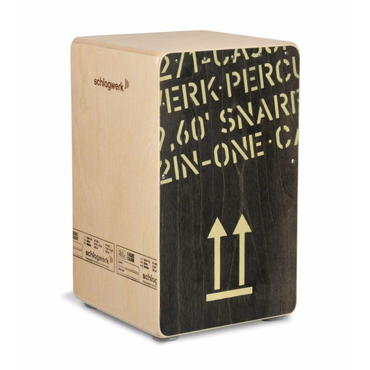 Schlagwerk CP404BLK Cajon | 2in1 Series Snare Cajon l Black Baltic Birch Front Plate l Made in Germany