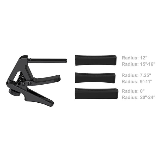 Cherub CGC1 Gemini Guitar Capo | Perfect Fit for Every Guitar | Includes 3 Soft Rubber Pads for Any Guitar Radius
