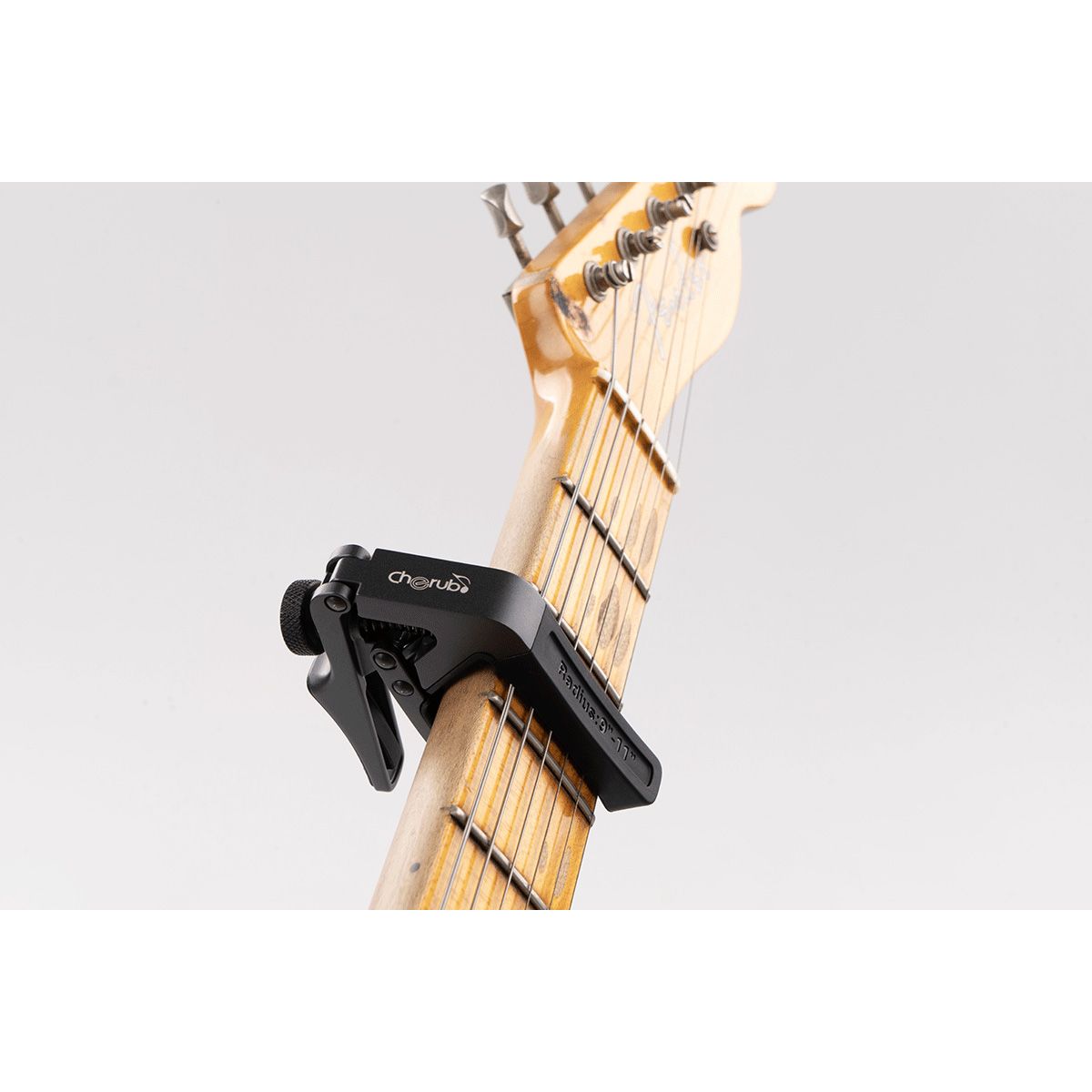 Cherub CGC1 Gemini Guitar Capo | Perfect Fit for Every Guitar | Includes 3 Soft Rubber Pads for Any Guitar Radius