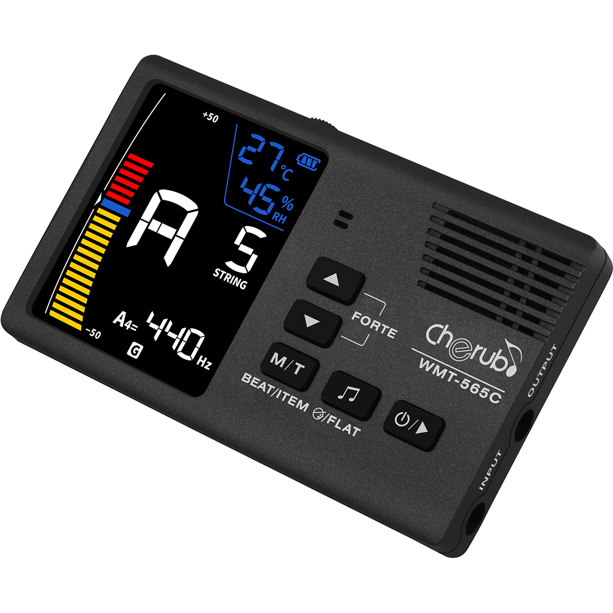 Cherub WMT-565C String Instrument Mate | Rechargeable Tuner with Metronome