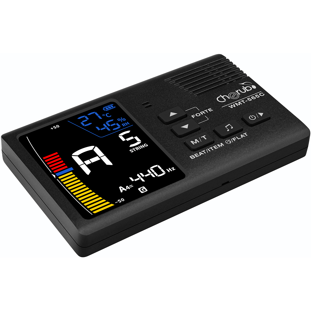 Cherub WMT-565C String Instrument Mate | Rechargeable Tuner with Metronome