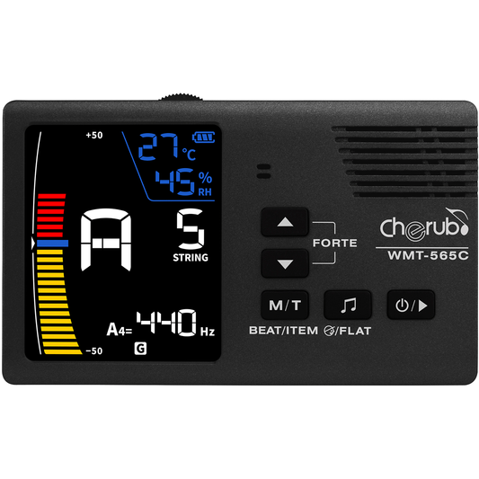 Cherub WMT-565C String Instrument Mate | Rechargeable Tuner with Metronome