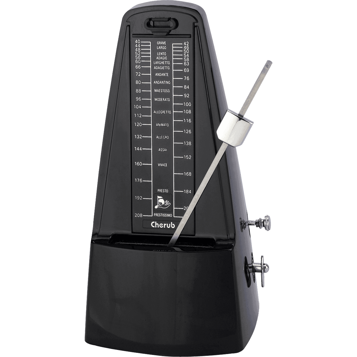 Mechanical Wind-up Metronome Pyramid Shape by Cherub | ECH WSM-330-BK
