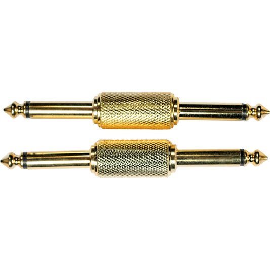 Adapter ECO AD02 by Yellow Cable | 6.35mm Mono Male Jack to 6.35mm Mono Male Jack | Metal | 2 pcs