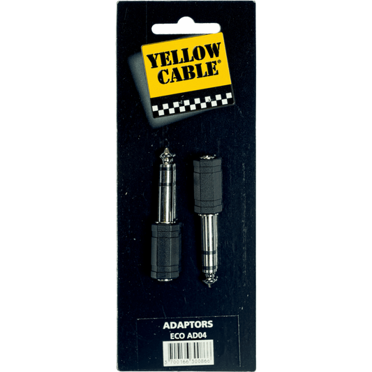 Adapter ECO AD04 by Yellow Cable | Male Stereo jack 6.5mm to Female Stereo mini-jack 3.5mm | 2 pcs pack