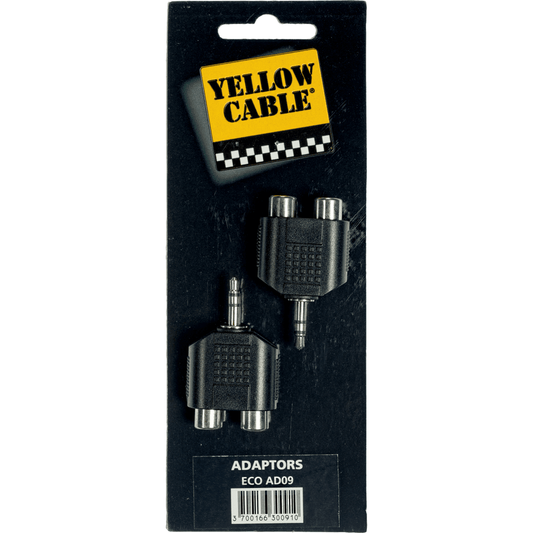 ​Adapter ECO AD09 by Yellow Cable | Stereo male mini jack to 2 x female RCA | 2 pcs