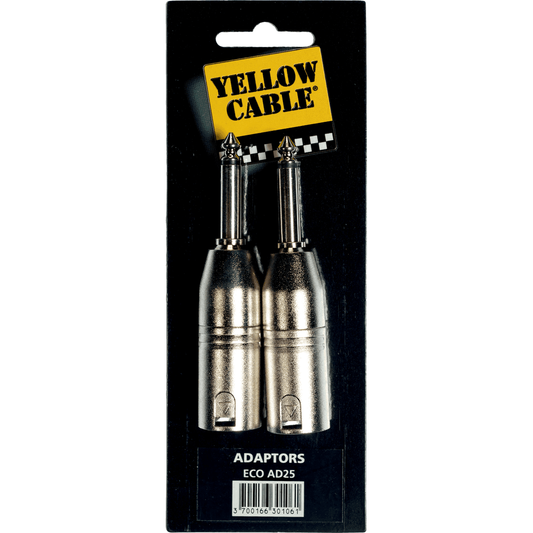 Adapter ECO AD25 by Yellow Cable | XLR Male to Male Mono jack 6.35mm | 2 pcs